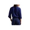 Polo Ralph Lauren Solid Color Long Sleeve Polo Collar Embroidered Single Breasted Shirt Classic Edition Men shirts Navy-Blue 710966292-501