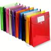 10pcs Plastic File Folder Envelope Expanding File Wallet Organizer Documents Folder with Snap Closure Pocket A4 Waterproof Pouch