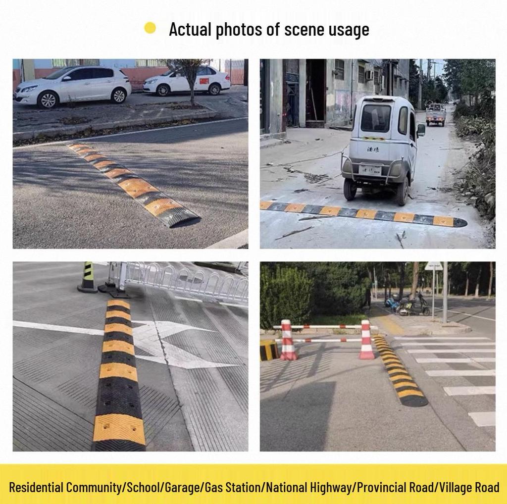 Residential Road Rubber Speed Bump Intersection Strip for Shock Absorption and Speed Reduction