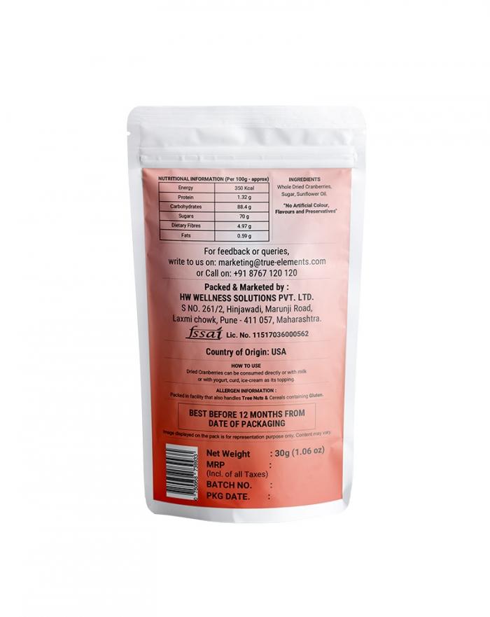 Sušené celé brusinky (125 g), Sušené celé brusinky, True Elements