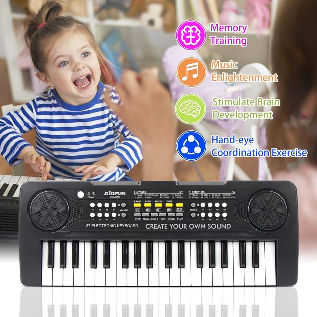 Kids Piano Keyboard, 37 Keys Portable Music Keyboard Electric Piano Toys for Children, Educational Instruments Toddler Keyboard Piano for Kids Ages 3