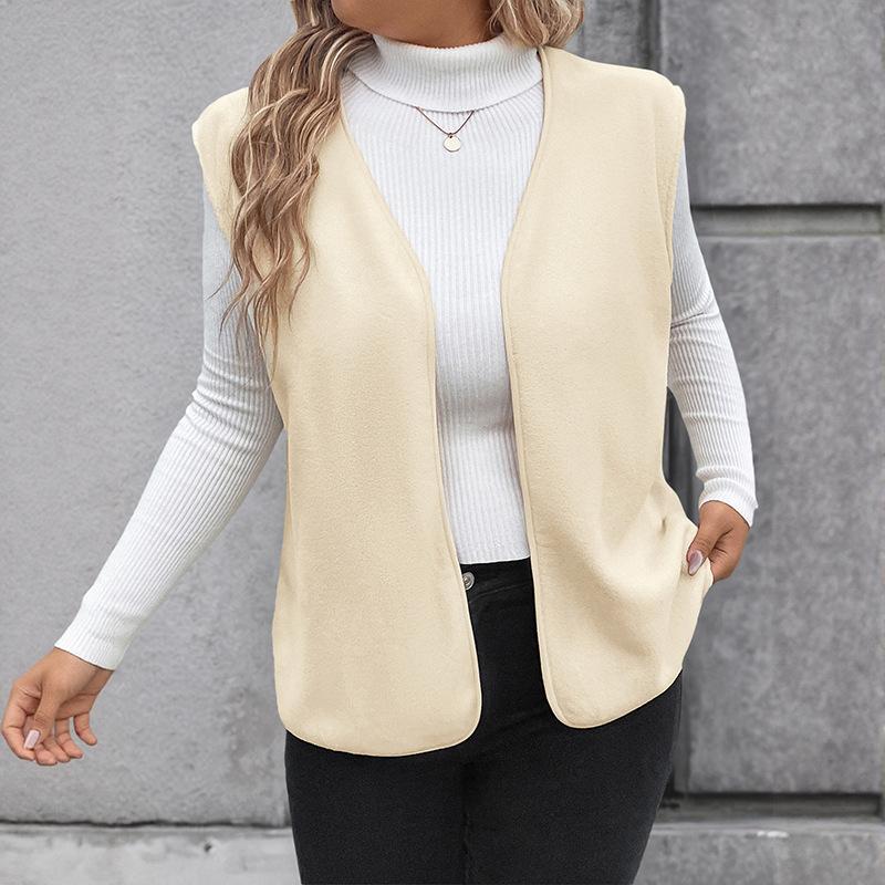 

YYFS Женская мода повседневная осень-зима однотонные принтованные свитера без рукавов с V-образным вырезом XL