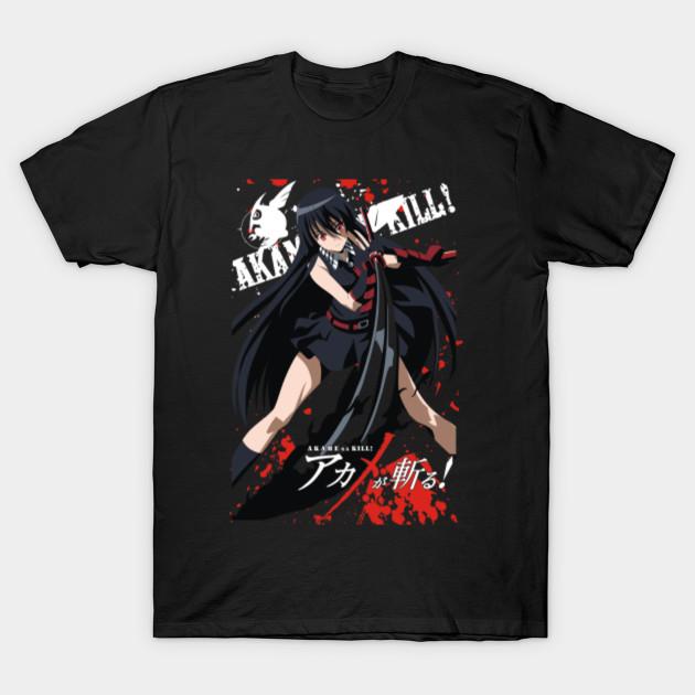 Pánské černé tričko s potiskem Super Velké Tričko akame ga kill akame Potisk na bavlněné tričko pomocí transferového papíru
