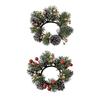 Christmas Candle Rings Wreath Wine Bottle Wreath Decoration for Christmas Front Door Window Chair Wall Decoration