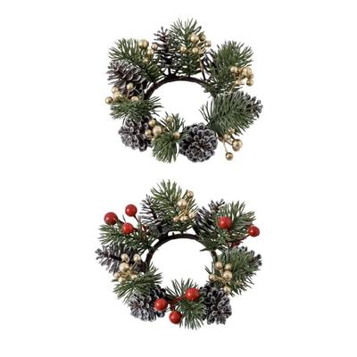 Weihnachtskerzenringe Kranz Weinflaschen-Kranz Dekoration für Weihnachts-Haustür Fenster Stuhl Wanddekoration