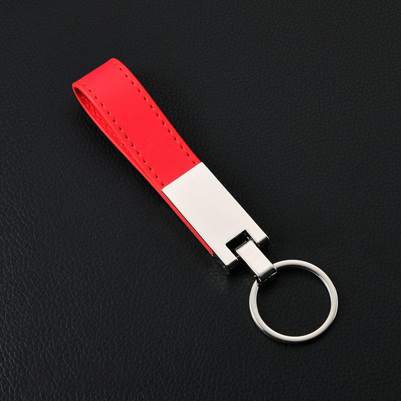1Pc Keychain Personalized Metal Leather Key Ring Car Accessories Gift