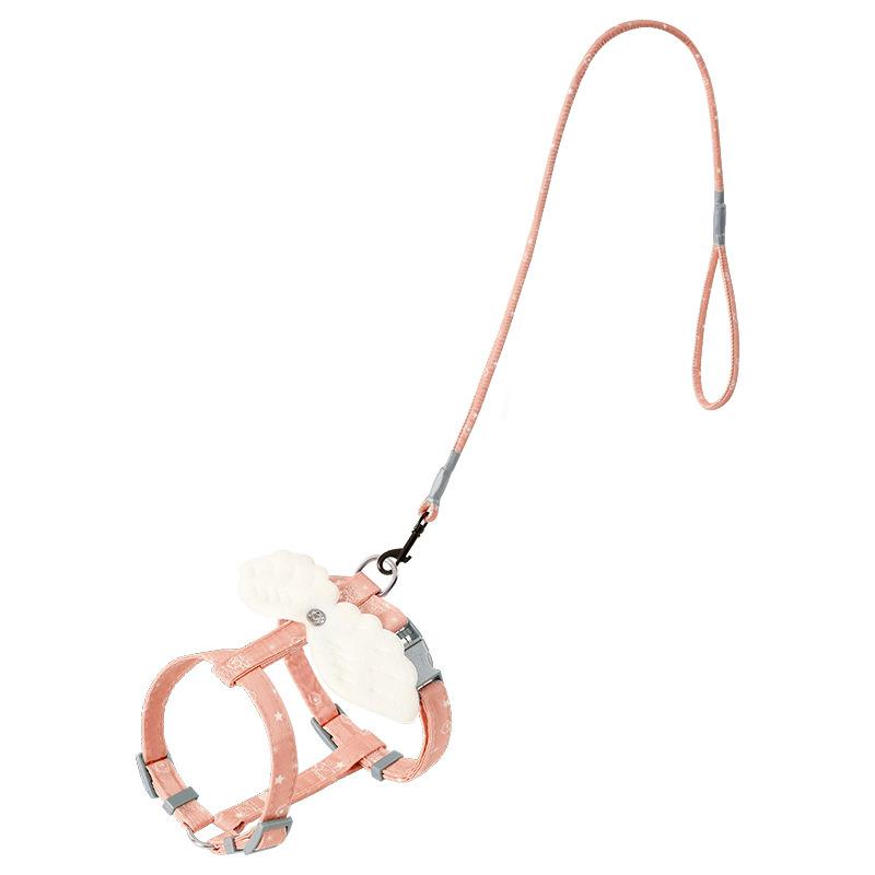 Adjustable Small Pet Cat & Dog Wings Leash Set with H-Shaped Harness