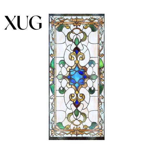 Waterproof Window Decal Privacy Film Vintage Stained Glass Style Static Cling Reusable Decorative Sticker for Cabinet Bathroom Kitchen Door