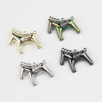 2 Stück Zinklegierung Bemalt Schaukelpferd Anhänger Charms DIY Halskette Armband Ohrringe Zubehör