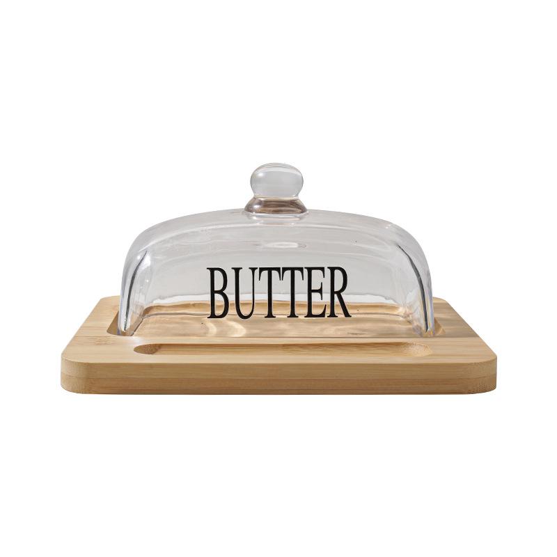 Nordic Style Glass-Covered Butter Dish & Cheesecake Dessert Box