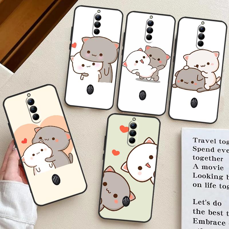 Mochi Peach Cat Case For Nubia Red Magic 8 8S Pro Plus Red Magic 9 Pro Plus 6 7 6S 7S Pro 5G 5S 6R Cover