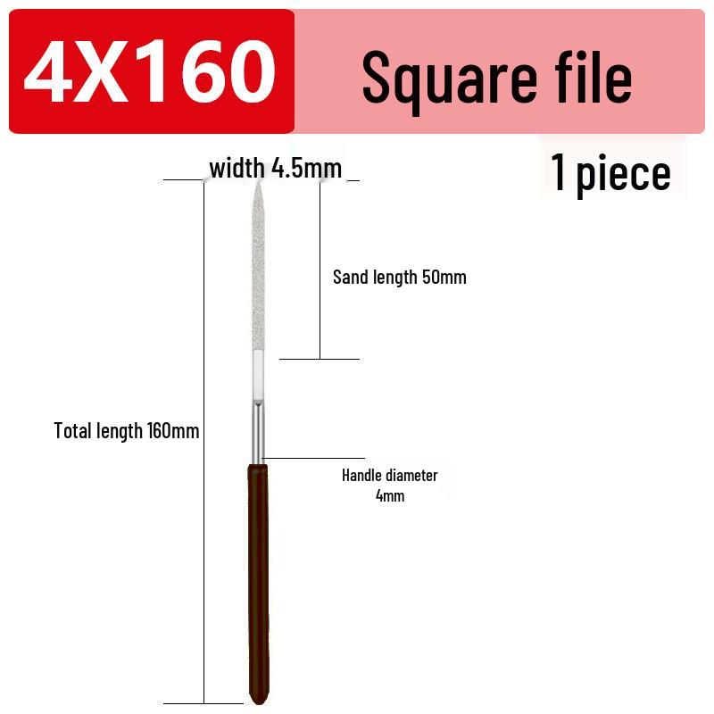 Nickel-Plated Diamond Files: Flat, Round, Square & Cylindrical