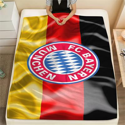 1 Manta de Franela con Estampado del FC Bayern de Múnich, Alta Calidad para Todas las Estaciones, Decoración del Hogar, Calidez y Comodidad, Perfecta para Regalos de Navidad