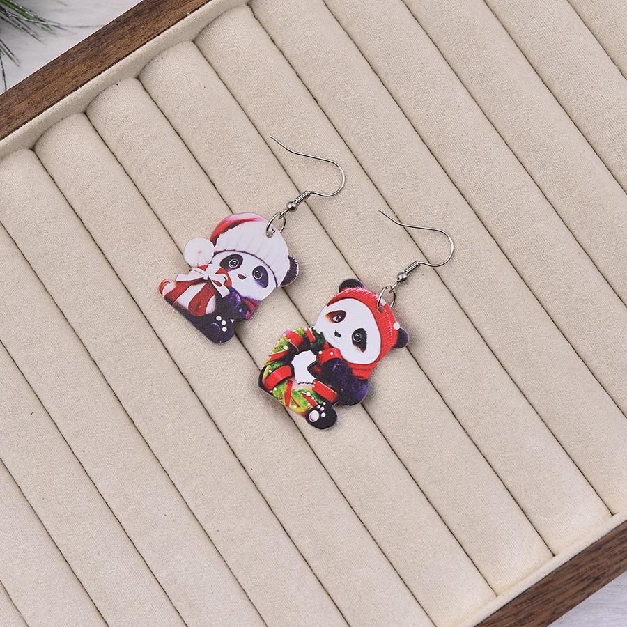 Festive Kitten & Panda Christmas Ball Earrings – Cute and Creative Holiday Jewelry