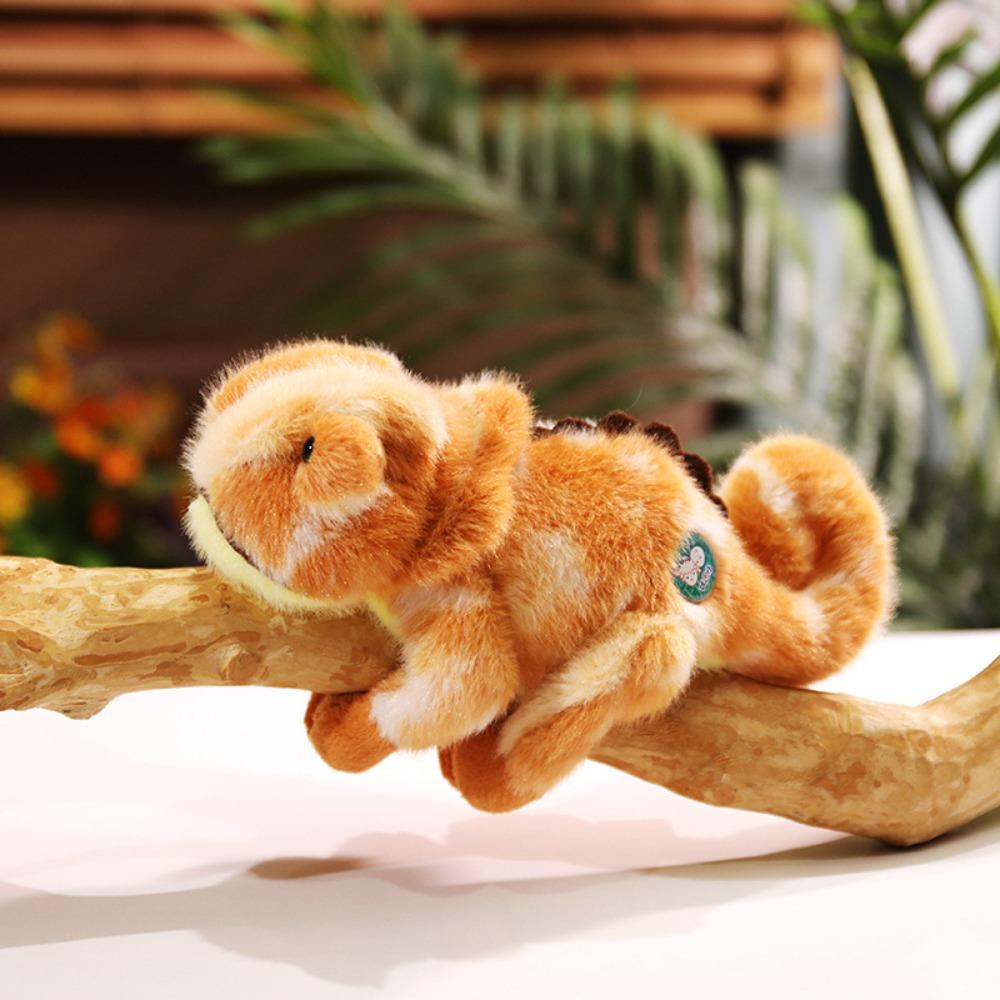 

Colorful Design Magnetic Reptile Toy Soft Material Lizard Plush Doll Gift For Children коричневый