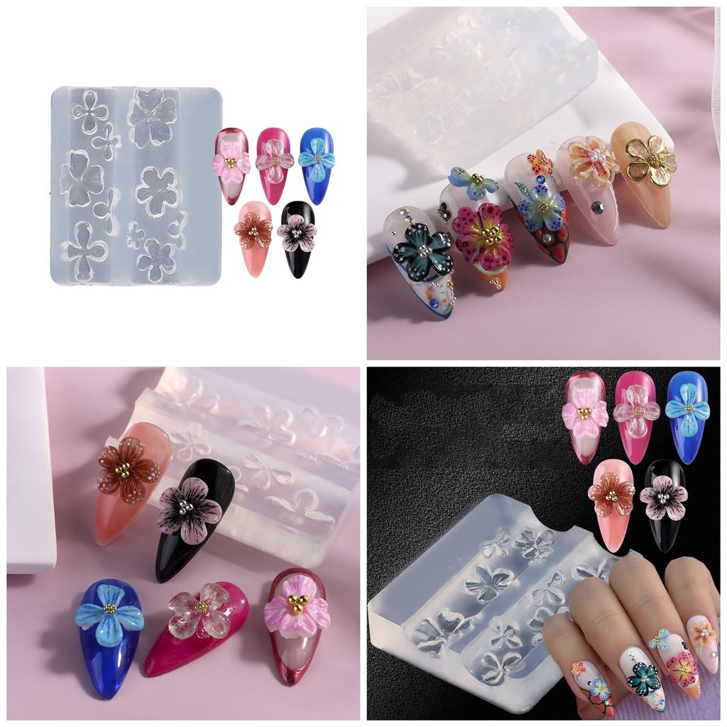 Flower Silicone Nail Art Mold Unique Embossed Nail Accessories Mold Jewelry Supplies Practical Nail Embossing Tool
