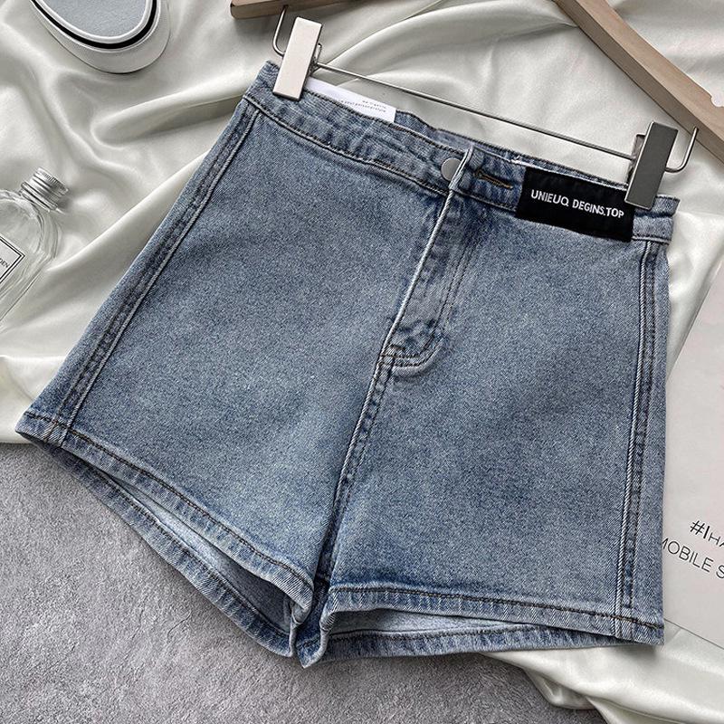 Women's High Waist Denim Shorts - 2022 Summer Thin Style, Elastic Slim A-Line Hot Pants
