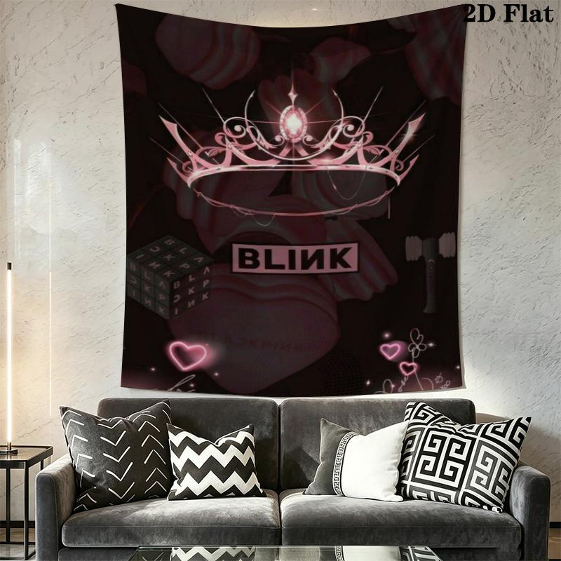 Blackpink Wandteppich Ästhetisches Wandbehang Gedruckter Stoffdecke Dekorative Wandteppiche für Schlafzimmer Wohnzimmer Heimdekoration
