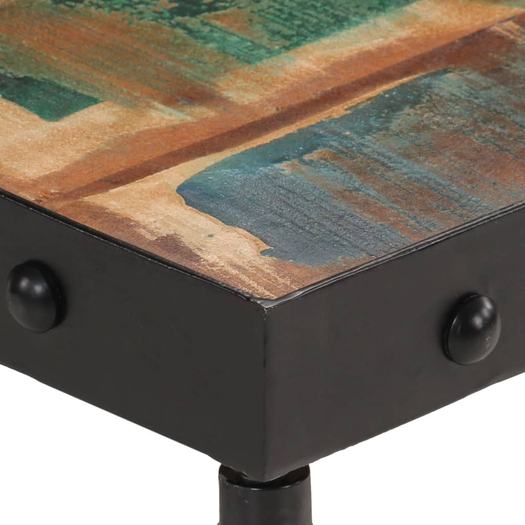 Coffee Table with Casters Solid Reclaimed Wood 100 X 55 X 26 Cm