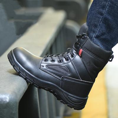 Plus Size Safety Boots for Men Casual Cow Leather Worker Shoes Steel Toe Cap Boot Platform Working Botas Masculinas Security Man