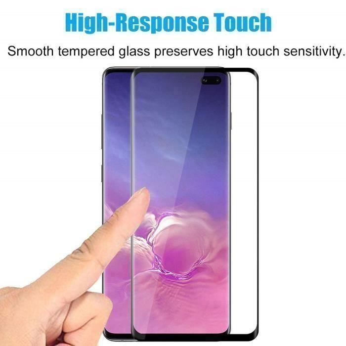 Jec verre trempé samsung galaxy s10, protection ecran vitre film protection pour samsung galaxy s10 couverture complète