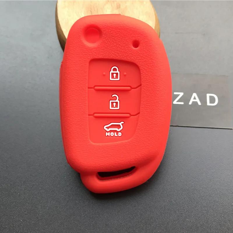 ZAD 3button Silicone Rubber Car Key Case Cover for Hyundai Accent I20 I30 I40 I45 IX35 Mistra Sonata Tucson Verna Key Case