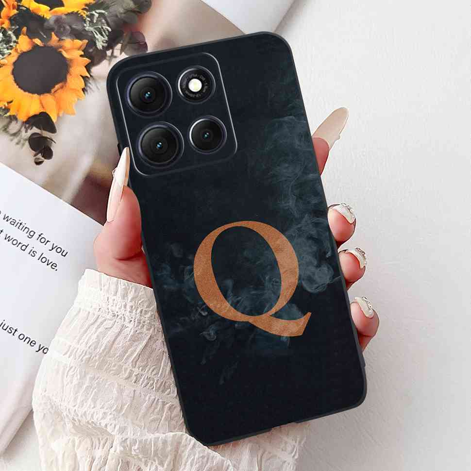 Hot For Motorola Moto G86 5G Case Crown Letters A-Z Soft Silicone Black TPU Cover For MOTO G86 XT2527-2 6.67" Protective Shell