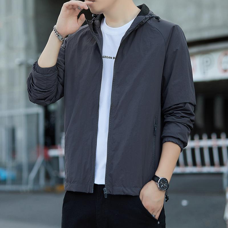 

2025 spring and autumn new trendy brand loose outdoor windproof tooling jacket hooded versatile casual jacket men s jacket 5XL темно серый