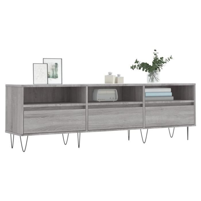VidaXL Meuble TV sonoma gris 150x30x44,5 cm bois d'ingénierie 831282
