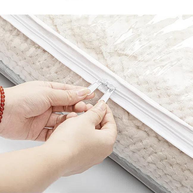 Boîte de rangement pour lit, tiroir plat transparent pour vêtements, finition de couette, boîte de rangement pliable, boîte de rangement sous le lit