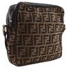 Fendi Zucca Shoulder Bag Brown Nylon Canvas Women Used