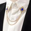 Luxe Honderd Torens Kraagketting Pak Overhemd Accessoires Kruis Strass Broche