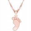 Gold-plated Necklace with a Baby' Foot, Children' Foot, Silver 925