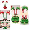Charming Christmas Decoration Elf Feet Figurine In Red And White Striped Design