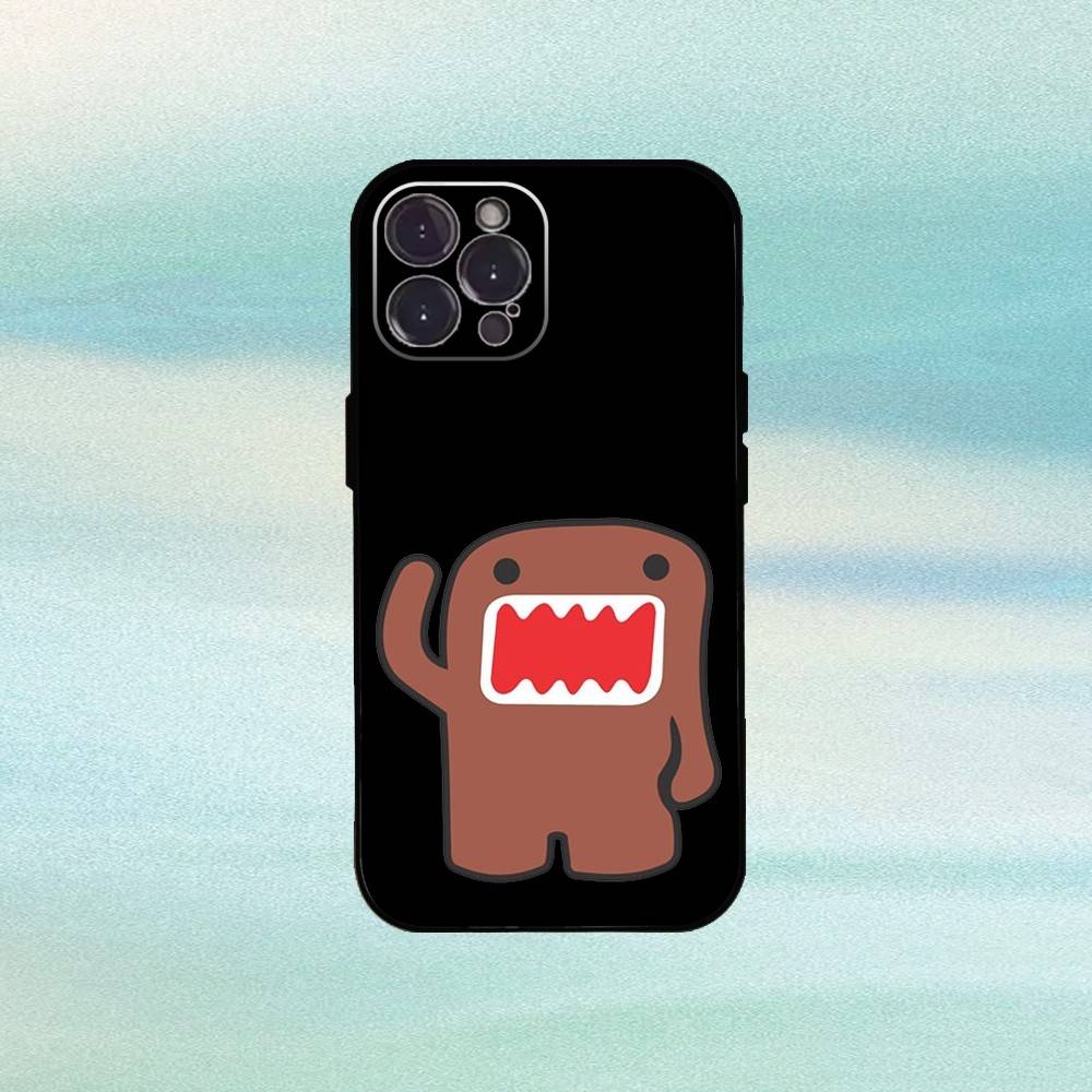 Cute Domo-kun Phone Case For iPhone17,16,15,14,13,12Plus,Pro Max,XS,5G Soft Silicone Black Cover