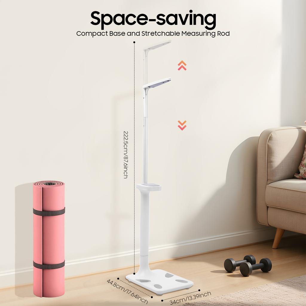 Smart Ultrasonic Body Fat Scale with LCD Display & Voice Broadcast, Weight Height BMI Measure for Home Gym, Fitness Adults Kids