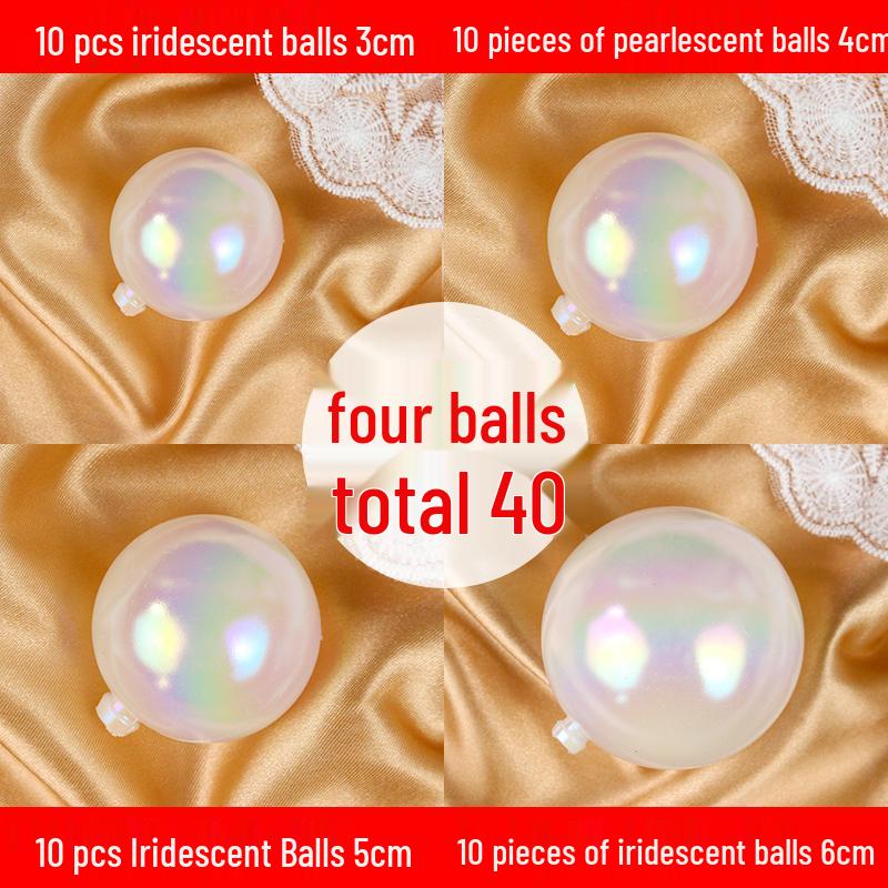50 Iridescent Bubble Ball Cake Decorations - Colorful and Transparent Birthday Ornaments