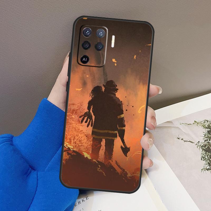 Firefighter Heroes Fireman Cover For OPPO A15 A16 A3S A5S A52 A72 A94 A74 A54 A83 A91 A93 A31 A5 A9 2020 A53 S Case