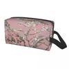 Travel Vincent Gogh Almond Blossoms Violet Toiletry Bag Flowers Makeup Cosmetic Organizer Storage Dopp Kit Case
