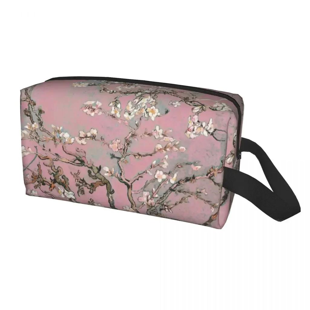 Travel Vincent Gogh Almond Blossoms Violet Toiletry Bag Flowers Makeup Cosmetic Organizer Storage Dopp Kit Case