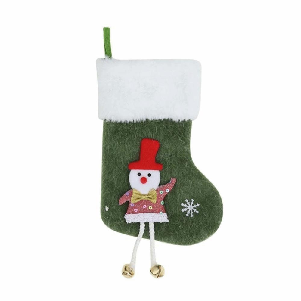 Vintage Christmas Stocking Plush Cuff Hanging Ornament Fashion Santa Gift Bags  Holiday Decorations