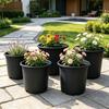 Yousheng Black Plastic Flowerpot Plant Pot with Drainage Holes Gallon Planter with Reinforced Rim for Indoor Outdoor Growing Nursery Greenhouse