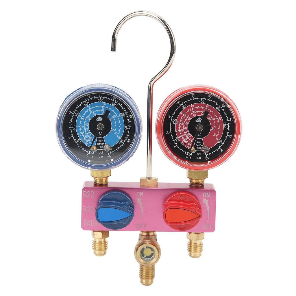 Diagnostic Manifold Gauge Mini G14 Metal Knob Air Conditioning Tool for R22 R32 R410A Refrigerant