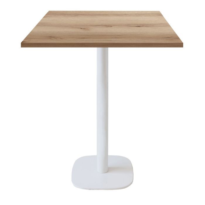 70 X 70 Cm High Table - Round Model, Delano Oak Bench