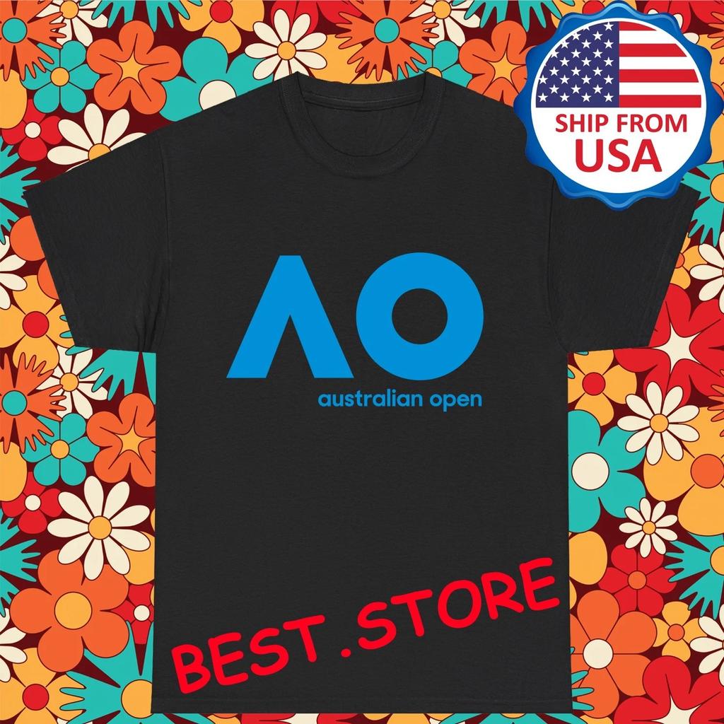 Australian Open AO Tennis Men's Black Size S-5XL