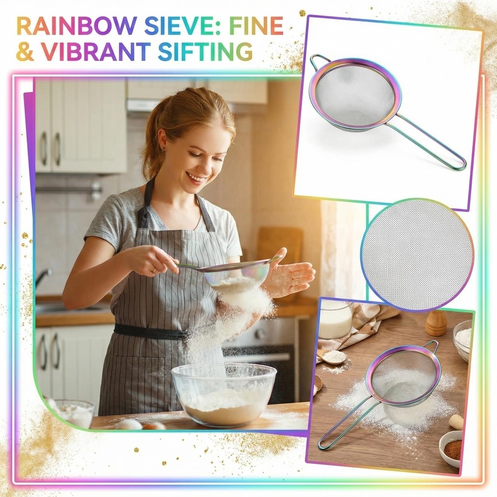 Stainless Steel Creative Handheld Household Kitchen Face Sieve Plate one size