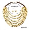 2026 Trend Multi Layer Round Wood Disc Handmade Beaded Statement Necklace Earrings Set For Women Party Jewelry Accessories