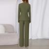 Damen Modischer Lässiger Langärmliger Einfarbiger Eleganter Hosenanzug mit Stilvollem Design Hochwertiges Zweiteiliges Set