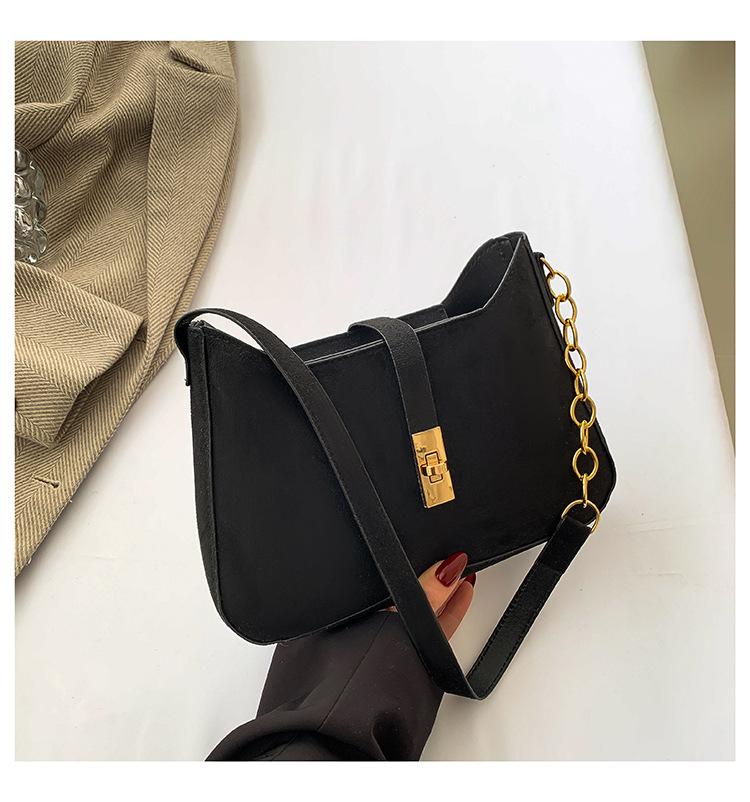 

Сумка через плечо с текстурой и замком, женская мода, простая сумка-мессенджер через подмышку чёрный