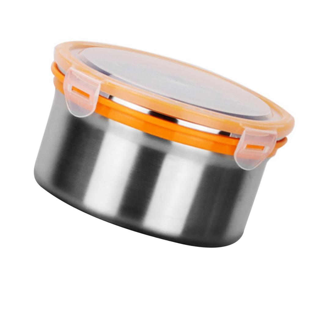 Round Stainless Steel Food Storage Container with Lid Sealed Lockable Multifunction Stainless Steel